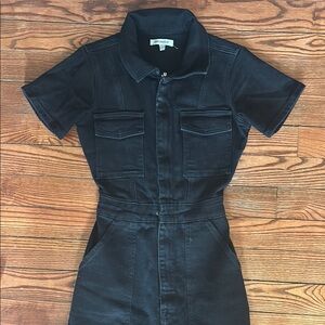 Good American Black Denim Jumpsuit